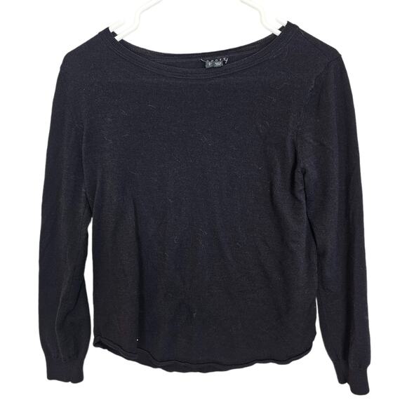 Theory Womens Wool Silk Sweater Classic Timeless Size L Quiet Luxury Minimalist - Picture 1 of 8